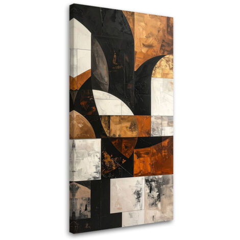 Quadro su tela, Astrattismo forme geometriche marrone, 40x80 (1/5)