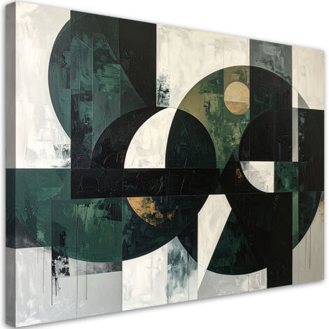 Stampe su Tela, Astrattismo forme geometriche verde, 90x60 (1/5)
