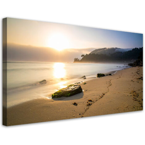 Stampe su Tela, Paesaggio marino spiaggia natura, 80x40