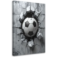 Stampe su Tela, Pallone da calcio su sfondo beige, 30x45