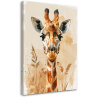 Quadro su tela, Giraffa animali africani safari, 40x60
