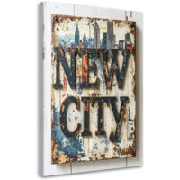 Stampe su Tela, New York Scritta retrò, 40x60