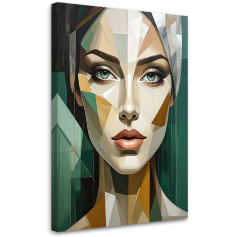 Cuadro sobre Lienzo, Abstracción mujer en verde, 20x30 (1/5)