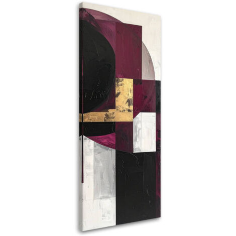 Impresión de Imagen, Abstracción geométrica en tonos burdeos, 30x90 (1/5)