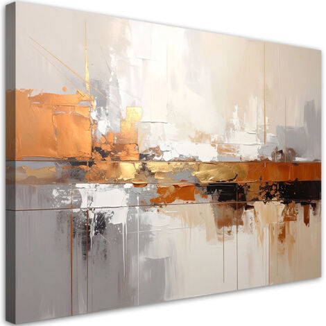 Cuadro sobre Lienzo, Abstracción en beige y dorado, 30x20 (1/5)