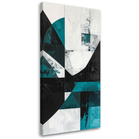 Impresión de Imagen, Abstracción geométrica turquesa, 40x80 (1/5)