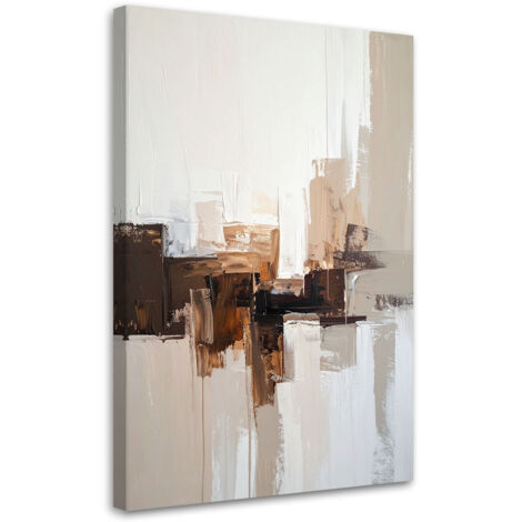 Cuadro en Lienzo, Abstracción en tonos beige y marrón, 20x30 (1/5)