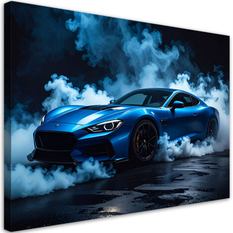 Cuadro en Lienzo, Coche deportivo azul, 30x20 (1/5)