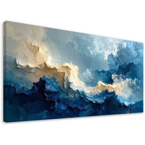 Impresión de Imagen, Olas azules Formas, 80x40 (1/5)