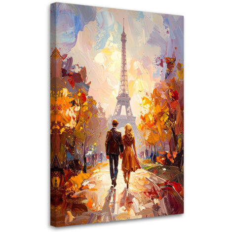 Impresión de Imagen, Pareja enamorada con la Torre Eiffel de fondo París, 20x30 (1/5)