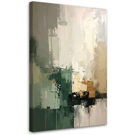 Impresión de Imagen, Abstracción moderna en verde y beige, 80x120