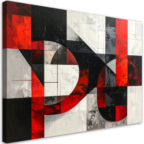 Impresión de Imagen, Abstracción geométrica rojo gris, 45x30 (1/5)