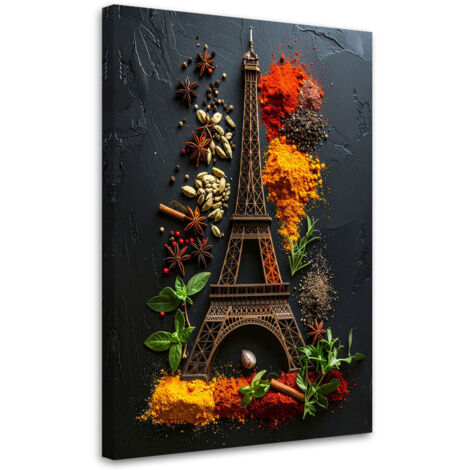 Cuadro sobre Lienzo, Especias Hierbas Torre Eiffel, 20x30 (1/5)