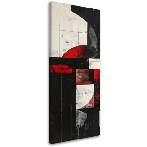 Impresión de Imagen, Abstracción textura círculos formas negro rojo, 30x90 (1/5)