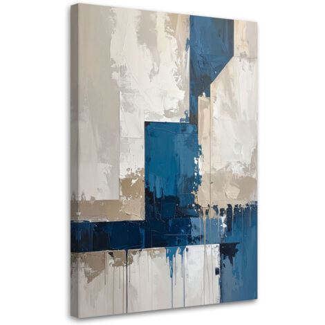 Cuadro en Lienzo, Abstracción en beige y azul, 20x30 (1/5)