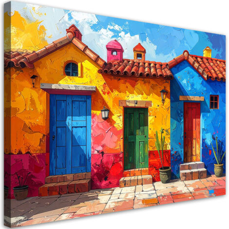 Cuadro en Lienzo, Casas de colores edificios, 30x20 (1/5)