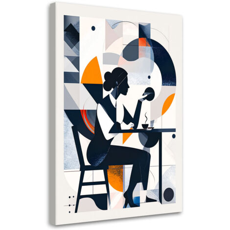Impresión de Imagen, Mujer con café al estilo Bauhaus, 20x30 (1/5)