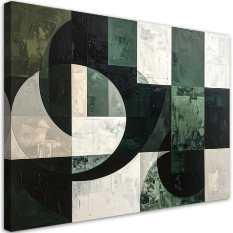 Cuadro en Lienzo, Abstracción geométrica verde, 60x40 (1/5)