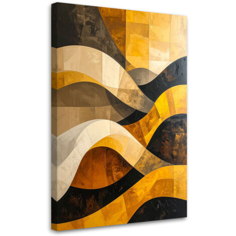 Impresión de Imagen, Abstracción líneas formas amarillo negro dorado, 20x30 (1/5)