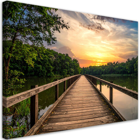 Impresión de Imagen, Muelle del lago bosque paisaje, 30x20 (1/5)