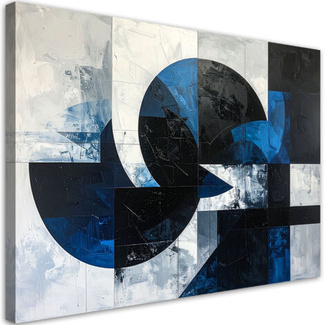Cuadro sobre Lienzo, Formas abstractas de círculos azul, 30x20 (1/5)