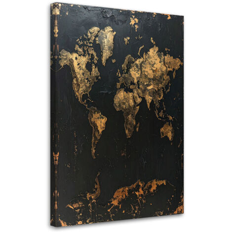 Cuadro sobre Lienzo, Mapa del mundo retro vintage Imitación pintura, 20x30 (1/5)