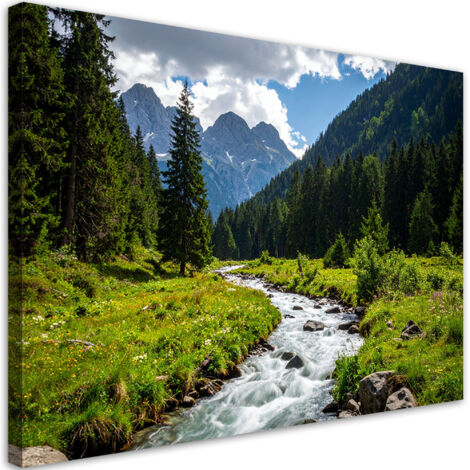 Impresión de Imagen, Paisaje montañoso arroyo naturaleza, 30x20 (1/5)