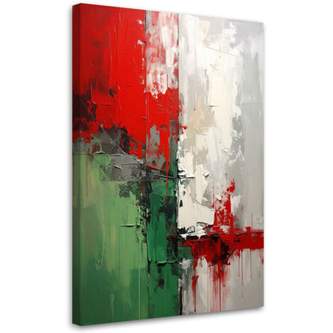 Cuadro en Lienzo, Abstracción gris roja y verde, 20x30 (1/5)