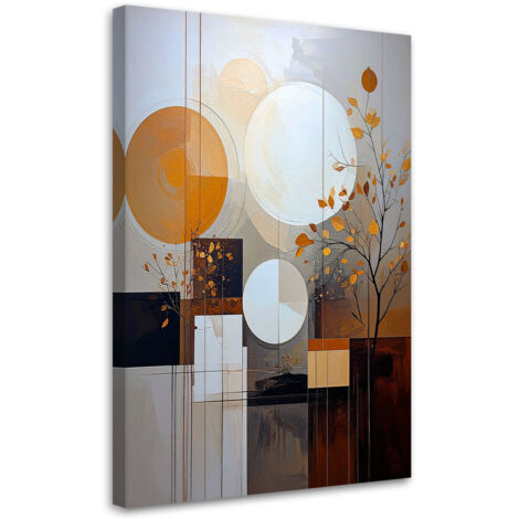Impresión de Imagen, Abstracción geométrica naranja de plantas, 20x30 (1/5)