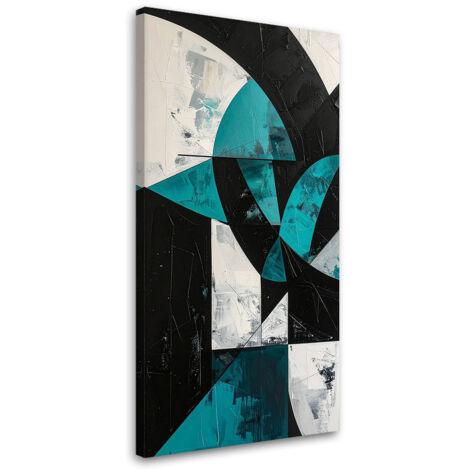 Impresión de Imagen, Formas geométricas abstracción turquesa, 40x80 (1/5)