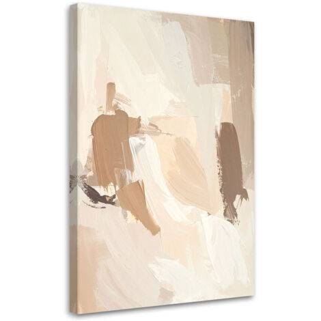 Cuadro sobre Lienzo, Imitacón de pintura abstracta en tonos pastel beige, 80x120