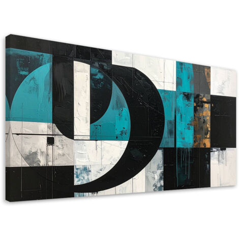 Impresión de Imagen, Formas geométricas abstracción turquesa, 100x50 (1/5)