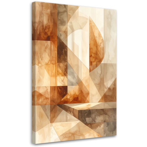 Cuadro en Lienzo, Formas abstractas en tonos pastel beige, 20x30 (1/5)