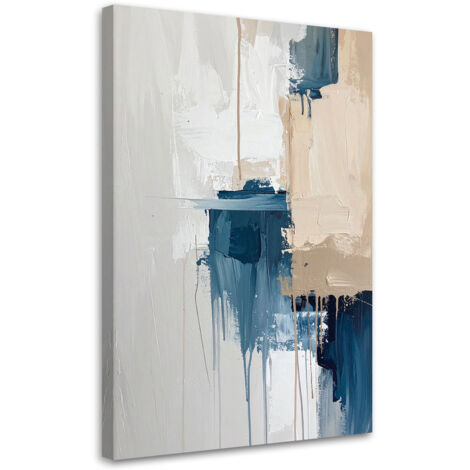 Cuadro en Lienzo, Abstracción en beige y azul, 20x30