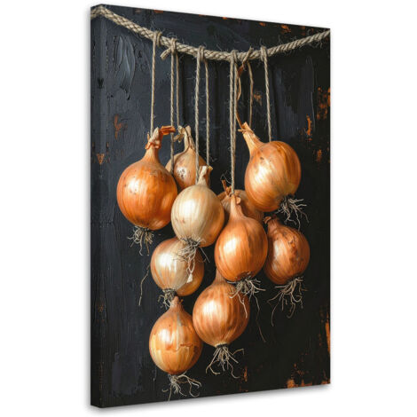 Cuadro sobre Lienzo, Cebollas doradas Verduras, 60x90 (1/5)