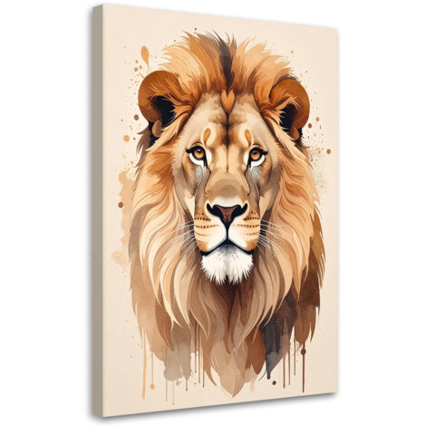 Cuadro sobre Lienzo, Retrato de león animales africanos naturaleza, 60x90 (1/5)