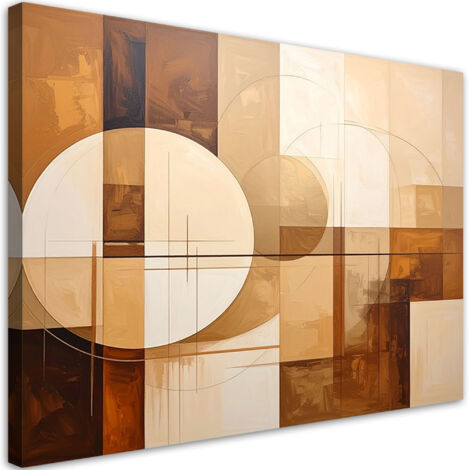 Cuadro sobre Lienzo, Formas geométricas abstractas en beige, 30x20 (1/5)