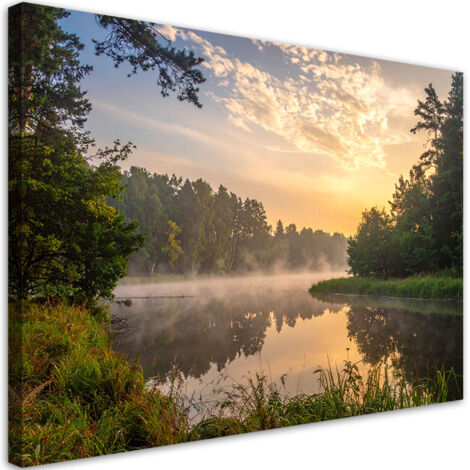 Impresión de Imagen, Lago bosque niebla paisaje, 30x20 (1/5)