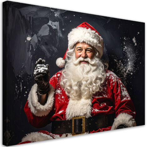 Cuadro sobre Lienzo, Papá Noel regalos invierno, 30x20 (1/5)