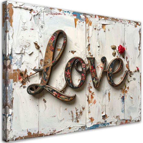 Impresión de Imagen, Cartel de amor Estilo Shabby Chic, 30x20 (1/5)