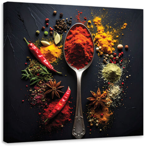 Cuadro en Lienzo, Especias aromáticas de colores, 20x20 (1/5)