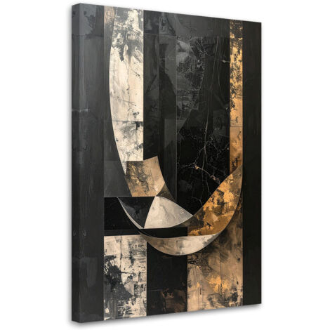 Impresión de Imagen, Abstracción geométrica negro dorado, 20x30 (1/5)