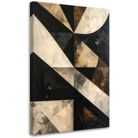 Cuadro en Lienzo, Abstracción moderna dorado negro, 40x60 (1/5)
