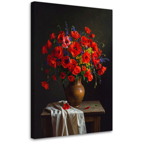 Impresión de Imagen, Ramo de amapolas rojas en un jarrón, 20x30 (1/5)
