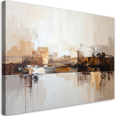 Impresión de Imagen, Abstracción en beige con imitación de pinceladas, 60x40 (1/5)