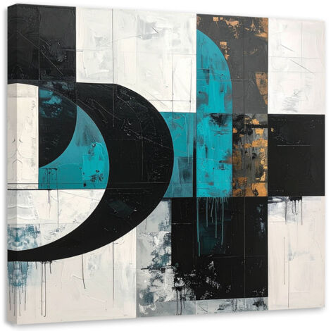 Impresión de Imagen, Formas geométricas abstracción turquesa, 40x40 (1/5)