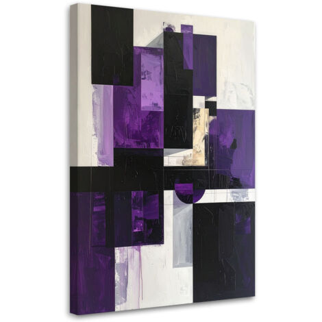 Cuadro sobre Lienzo, Formas geométricas violeta, 40x60 (1/5)