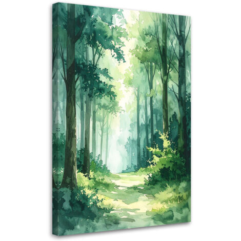 Impresión de Imagen, Bosque verde Paisaje natural de estilo boho escandinavo, 30x45 (1/5)