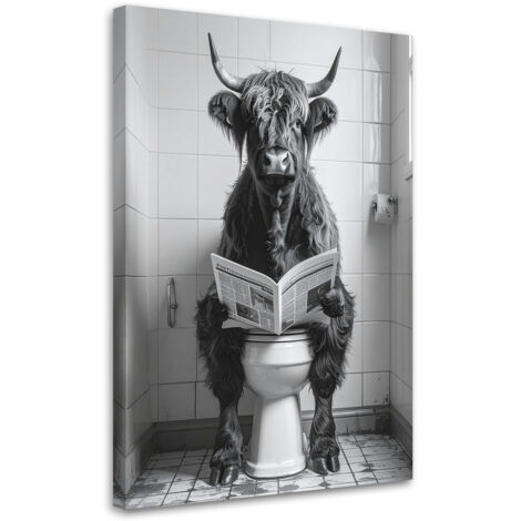 Cuadro en Lienzo, Vaca en el baño, 30x45 (1/5)