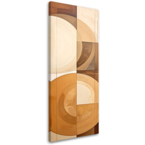 Cuadro sobre Lienzo, Círculos geométricos en tonos beige, 30x90 (1/5)
